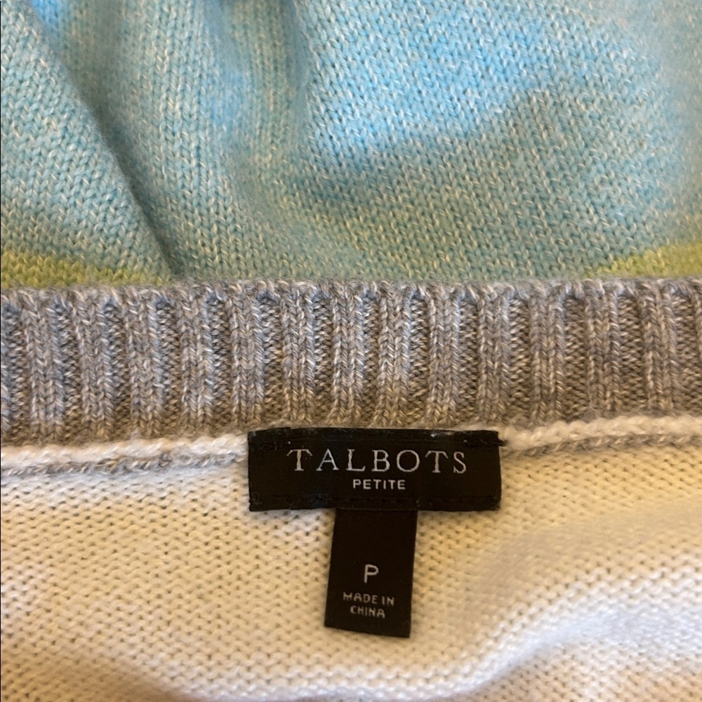 Talbots multicolored stripe long sleeve sweater Size P EUC - Picture 5 of 6